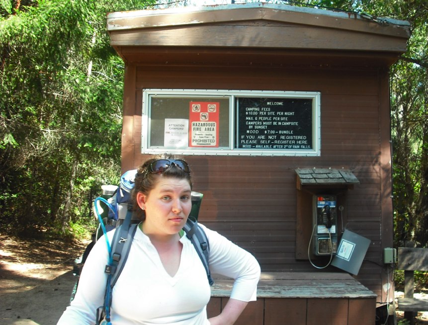 The Castle Rock Trail Camp ... it has a telephone, running water, picnic tables, allows campfires, and even sells firewood (during the non-fire season) for $7 per bundle.  The site is not very scenic though.