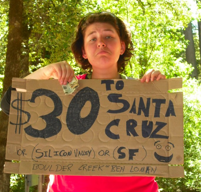 Oh, the immortal shame!  We had to abandon the trek at Big Basin State Park and hitchhike to Santa Cruz!