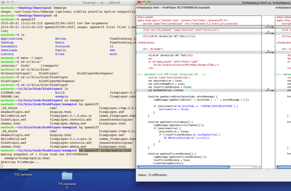 screenshot of OSX opendiff tool