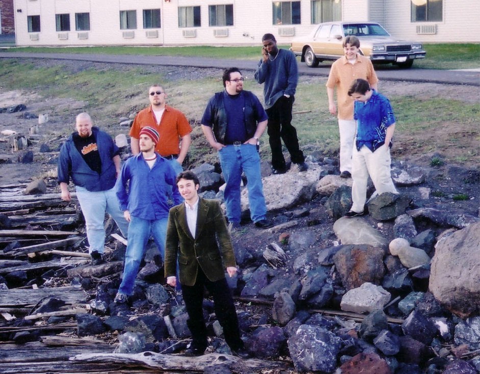 a group shot of the band in Hancock, Michigan